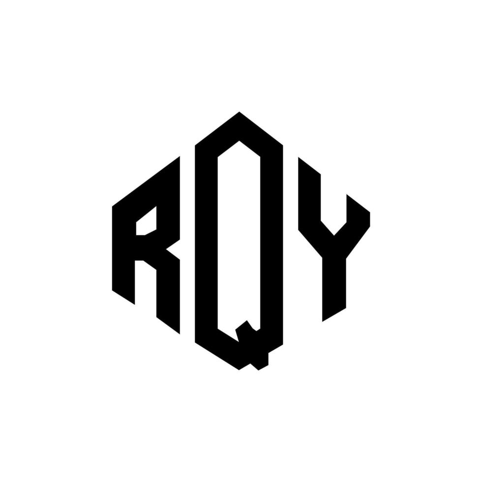 RQY letter logo design with polygon shape. RQY polygon and cube shape logo design. RQY hexagon vector logo template white and black colors. RQY monogram, business and real estate logo.