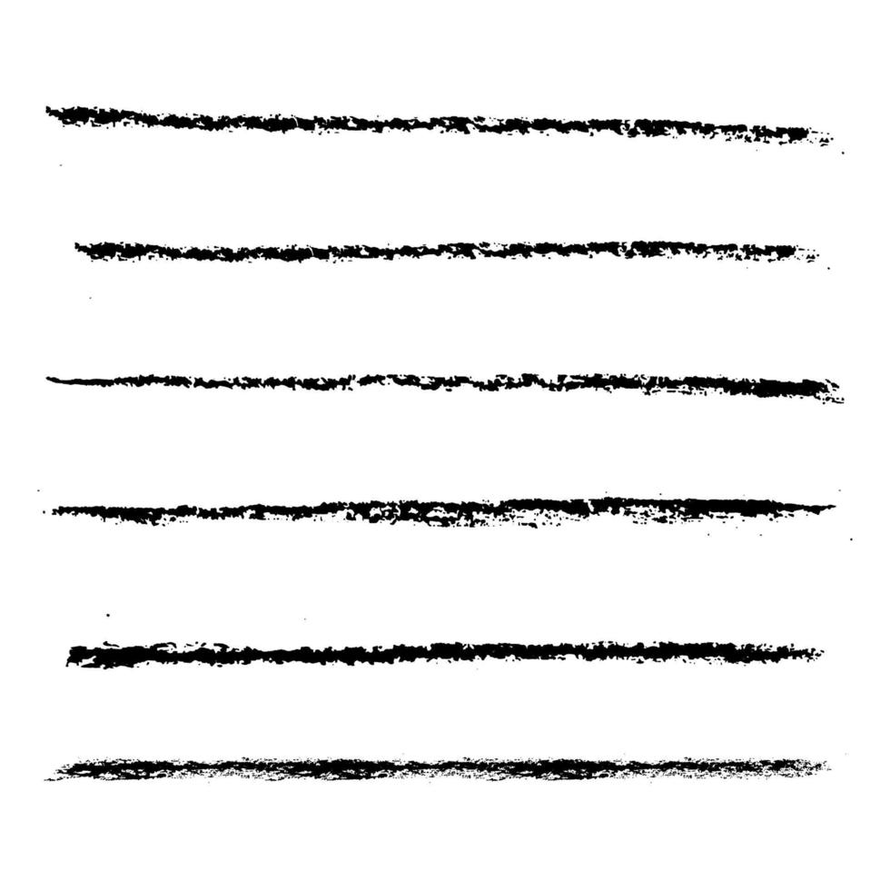 brush set made with chalk and charcoal strokes in black on white background vector