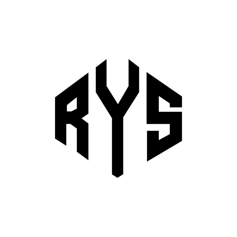 diseño de logotipo de letra rys con forma de polígono. diseño de logotipo en forma de cubo y polígono rys. rys hexagon vector logo plantilla colores blanco y negro. monograma de rys, logotipo comercial y inmobiliario.