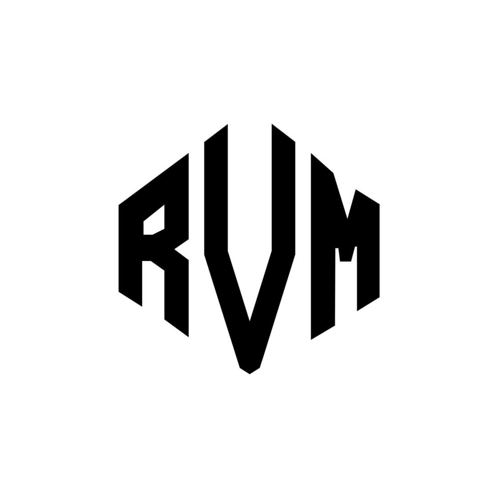 diseño de logotipo de letra rvm con forma de polígono. diseño de logotipo de forma de cubo y polígono rvm. rvm hexágono vector logo plantilla colores blanco y negro. monograma rvm, logotipo comercial y inmobiliario.