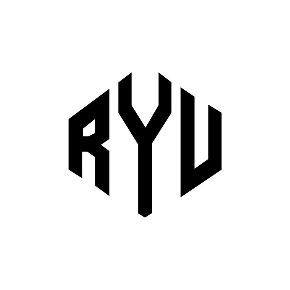 diseño de logotipo de letra ryu con forma de polígono. diseño de logotipo de forma de cubo y polígono de ryu. ryu hexagon vector logo plantilla colores blanco y negro. monograma de ryu, logotipo empresarial y inmobiliario.