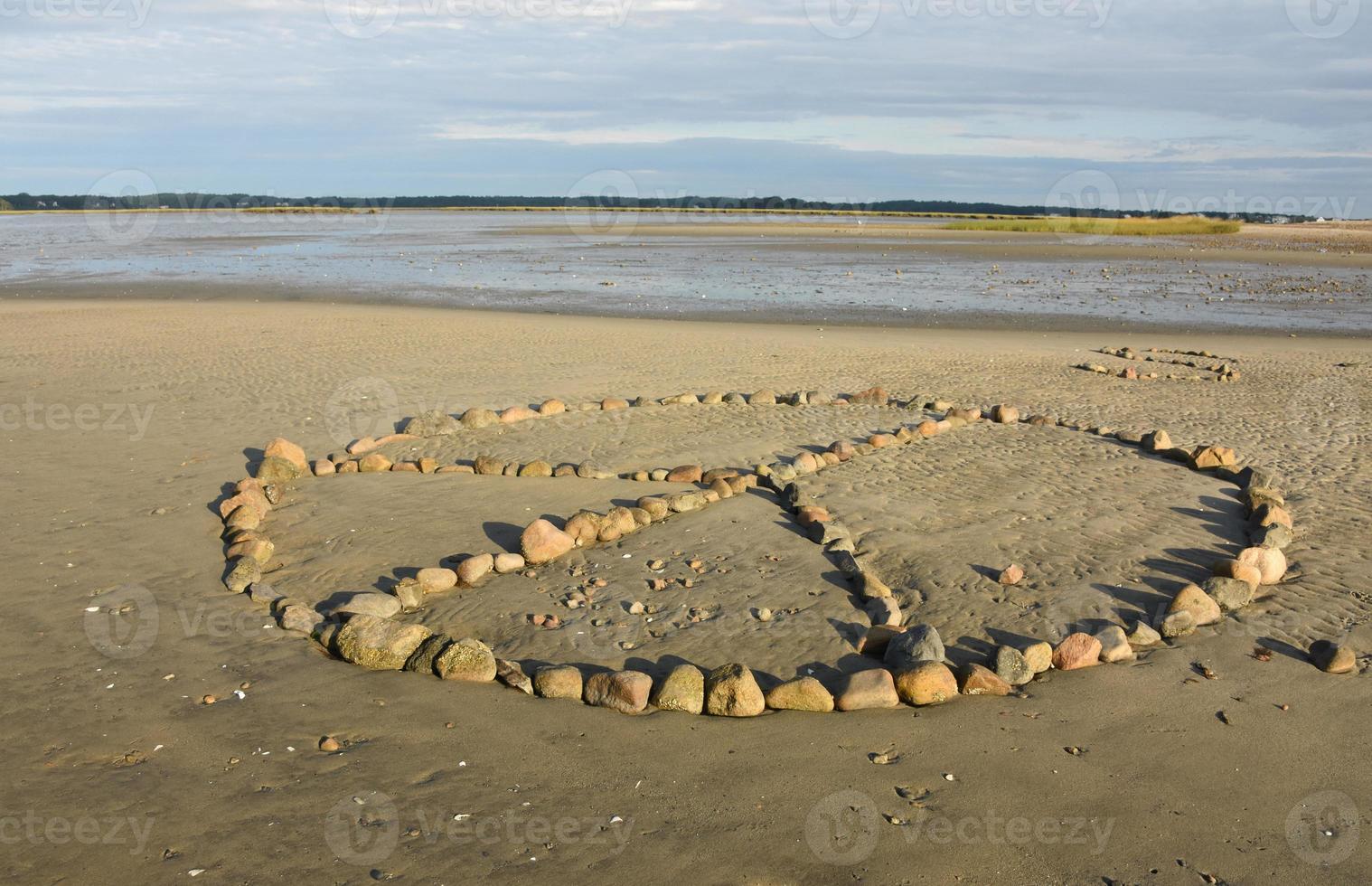 Rocks Placed in a Peace Symbol Pattern photo