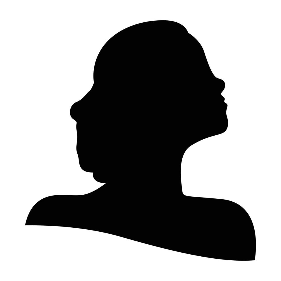 silueta de mujer sobre fondo blanco vector