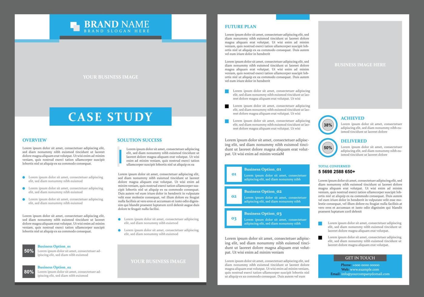 Case Study Newsletter For Business vector