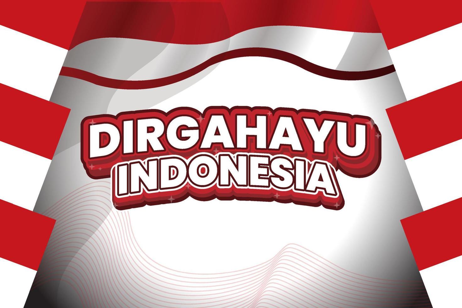 Indonesian independence day banner vector design with red and white flag background