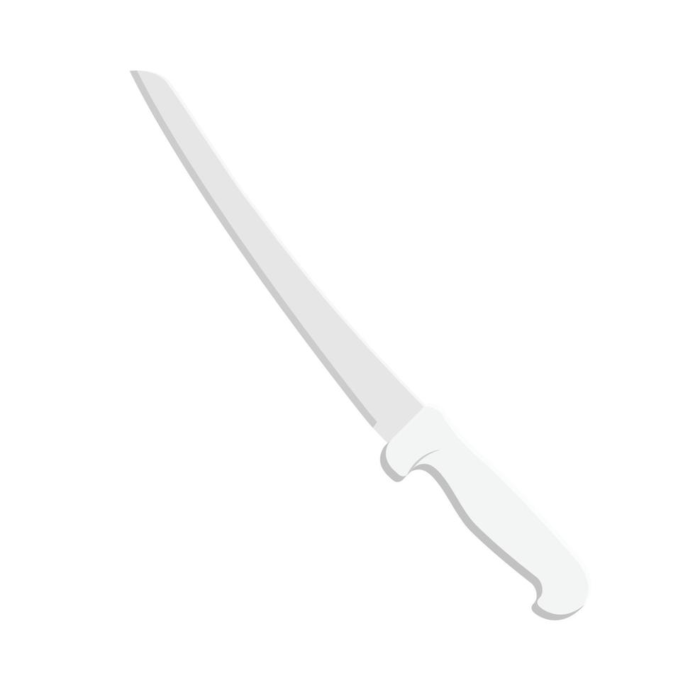 Kitchen Knife Flat Illustration. Clean Icon Design Element on Isolated White Background vector