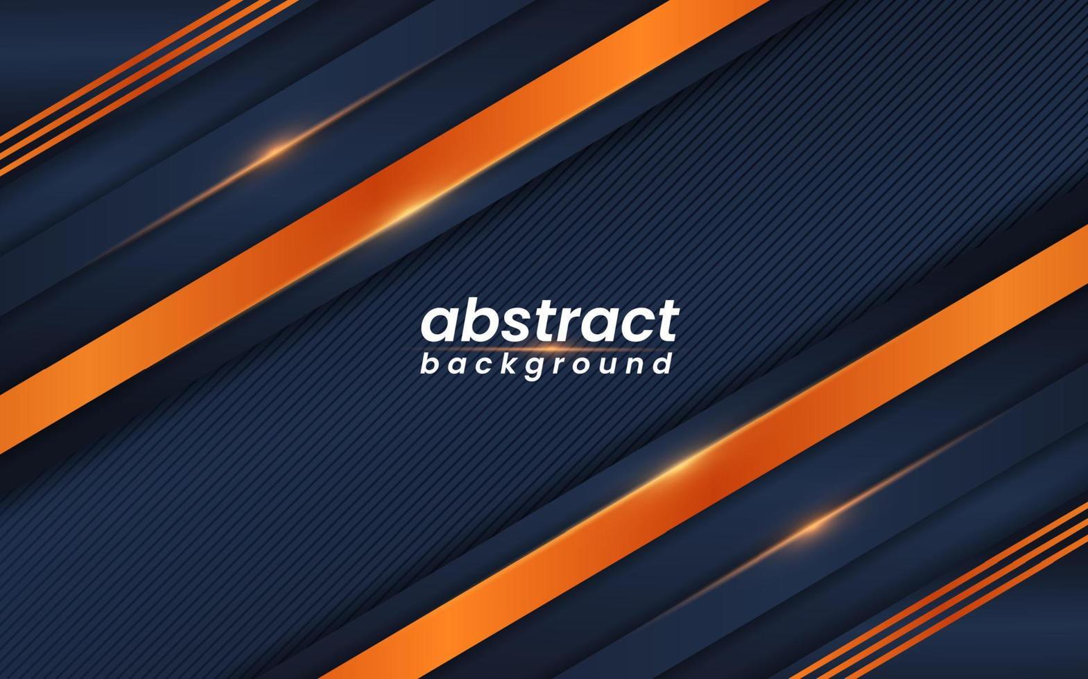 Abstract navy background with shiny orange gradient vector