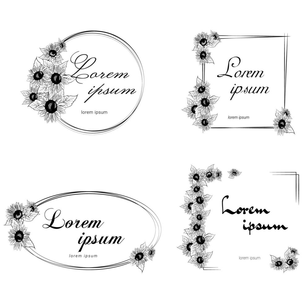 frame templates with flowers vector