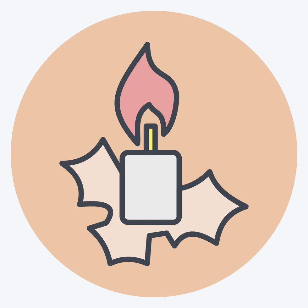 Icon Xmas Candle. suitable for House symbol. color mate style. simple design editable. design template vector. simple illustration vector