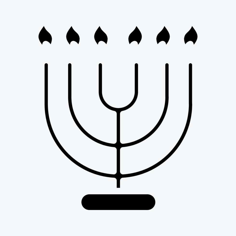 Icon Menorah. suitable for House symbol. glyph style. simple design editable. design template vector. simple illustration vector
