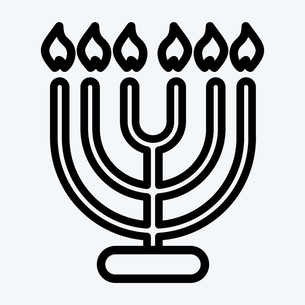 Icon Menorah. suitable for House symbol. line style. simple design editable. design template vector. simple illustration vector
