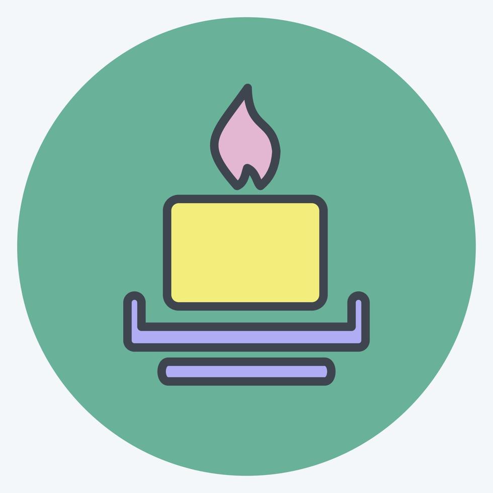 Icon Candle. suitable for House symbol. color mate style. simple design editable. design template vector. simple illustration vector