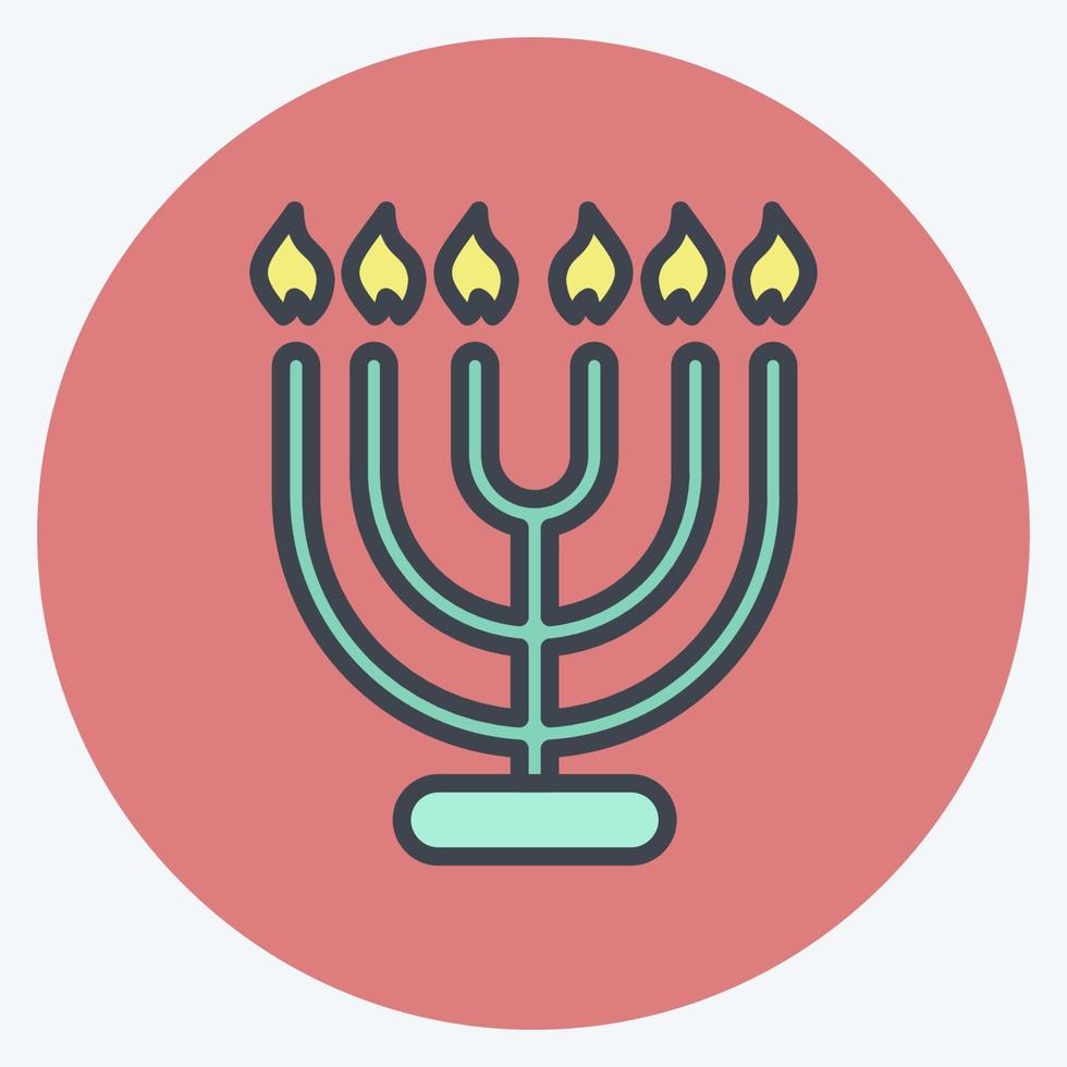 Icon Menorah. suitable for House symbol. color mate style. simple design editable. design template vector. simple illustration vector