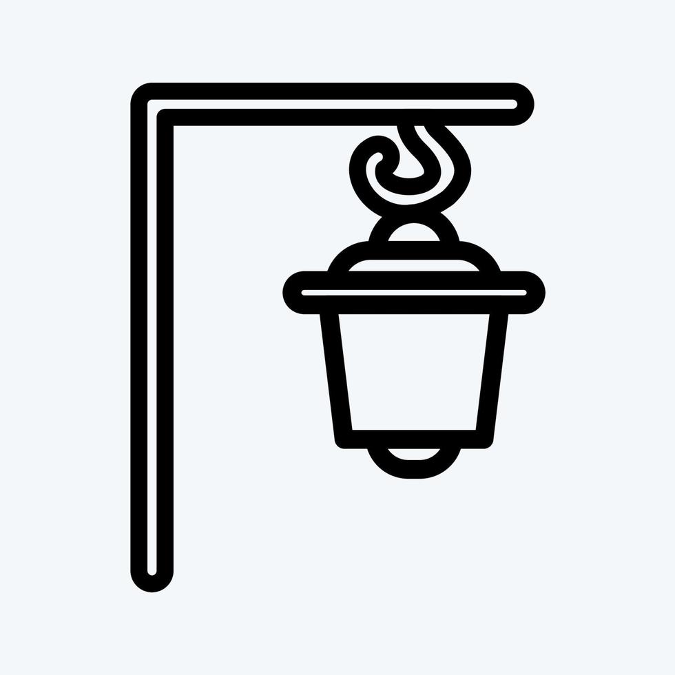 Icon Street Light. suitable for House symbol. line style. simple design editable. design template vector. simple illustration vector