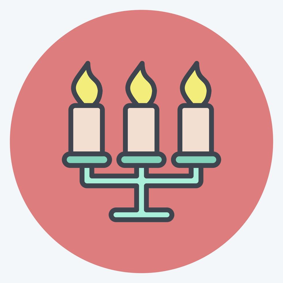 Icon Candelabrum. suitable for House symbol. color mate style. simple design editable. design template vector. simple illustration vector
