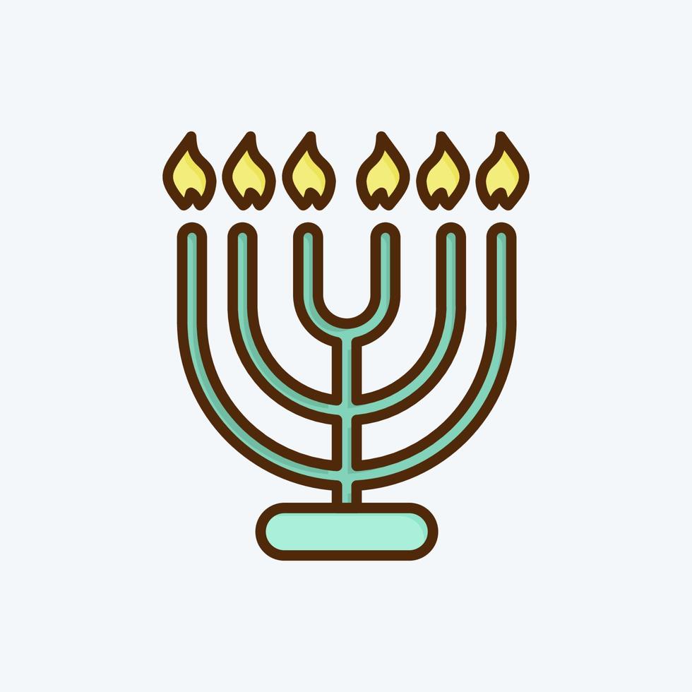 Icon Menorah. suitable for House symbol. flat style. simple design editable. design template vector. simple illustration vector