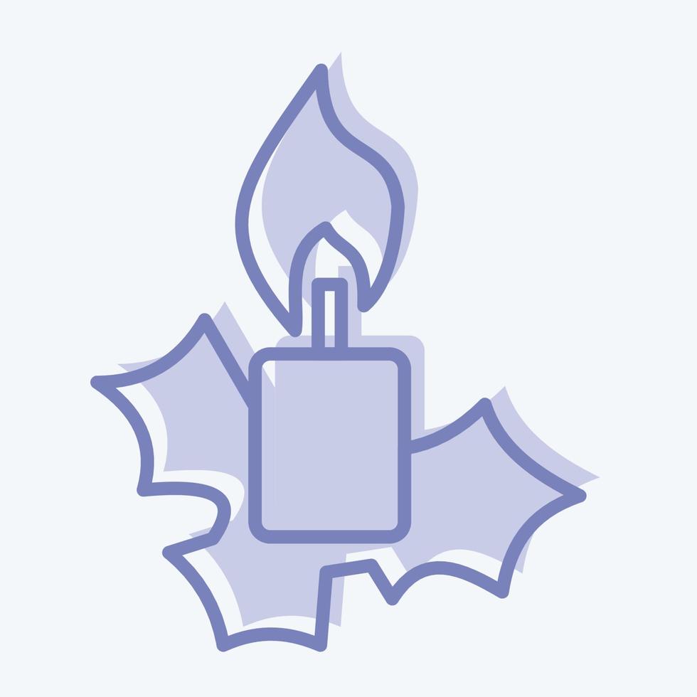Icon Xmas Candle. suitable for House symbol. two tone style. simple design editable. design template vector. simple illustration vector