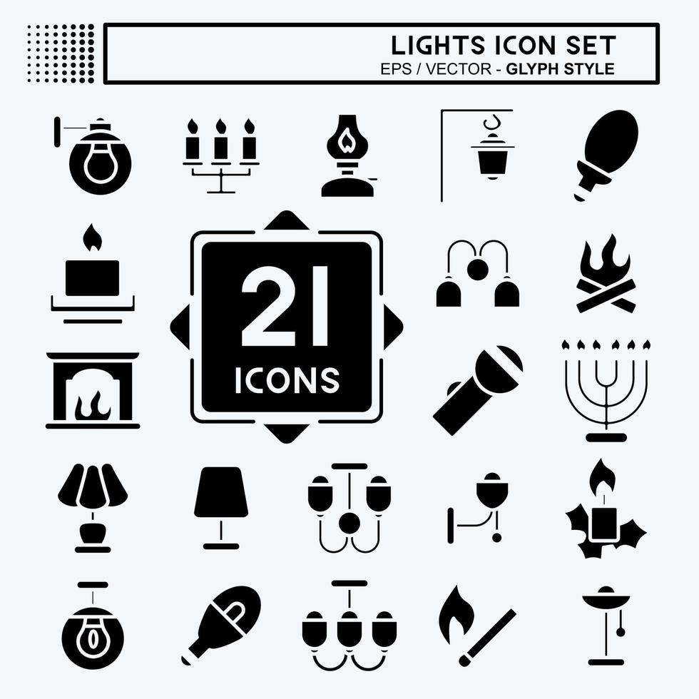 Icon Set Lights. suitable for House symbol. glyph style. simple design editable. design template vector. simple illustration vector