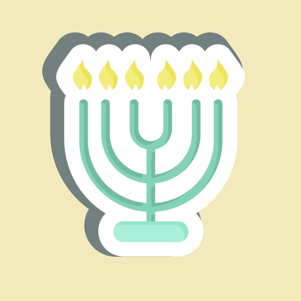 Sticker Menorah. suitable for House symbol. simple design editable. design template vector. simple illustration vector