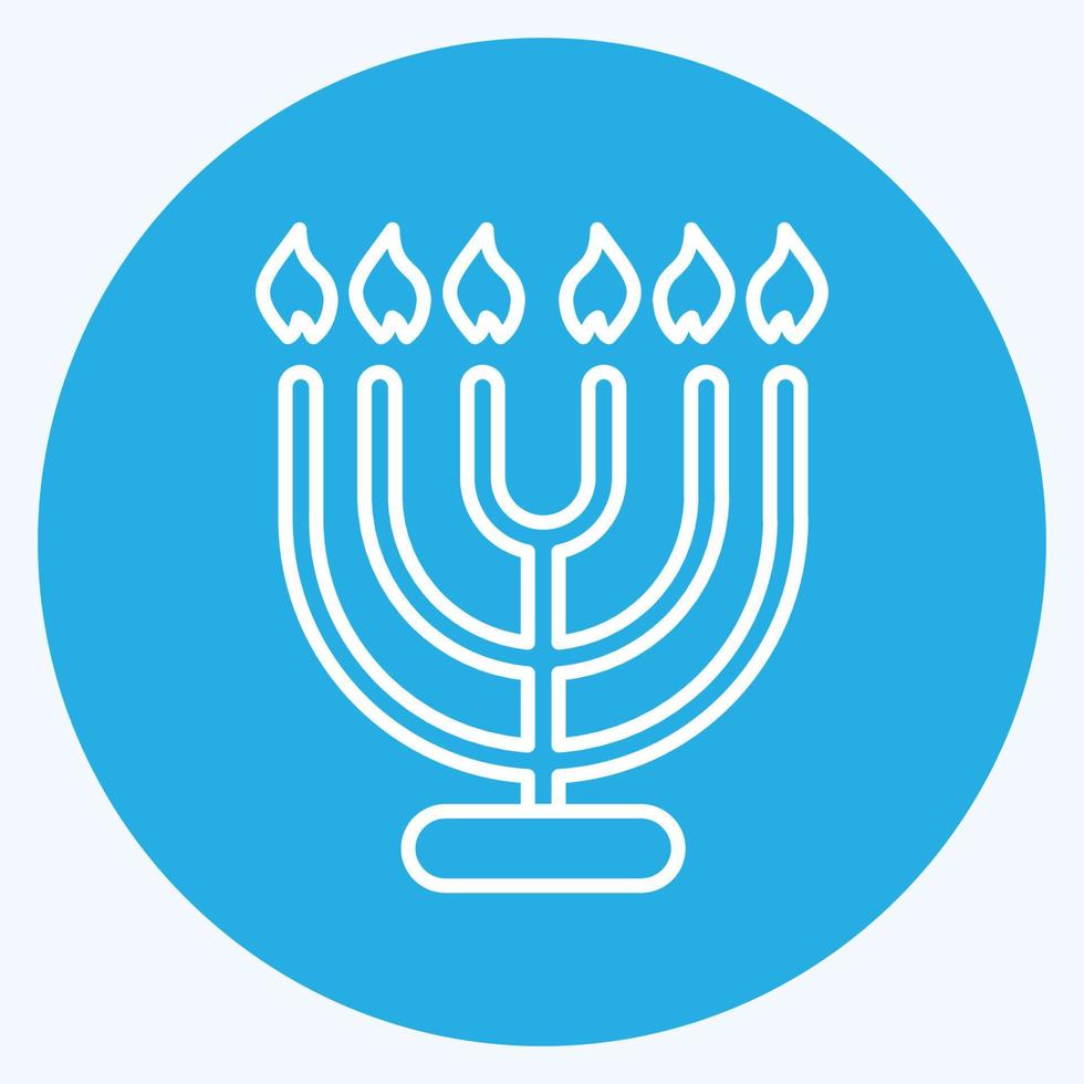 Icon Menorah. suitable for House symbol. blue eyes style. simple design editable. design template vector. simple illustration vector