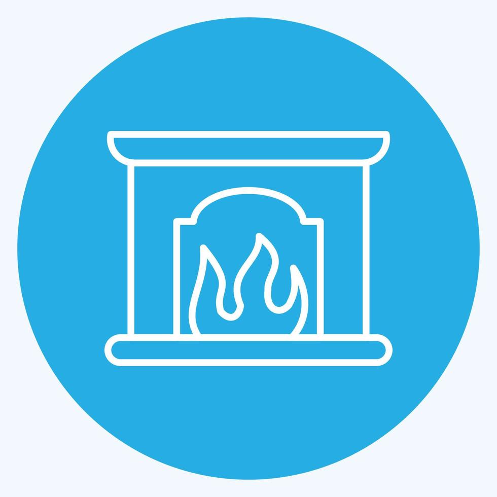 icono de chimenea. adecuado para el símbolo de la casa. estilo de ojos azules. diseño simple editable. vector de plantilla de diseño. ilustración sencilla