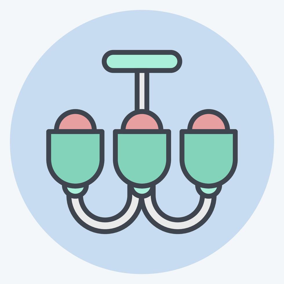Icon Chandelier. suitable for House symbol. color mate style. simple design editable. design template vector. simple illustration vector