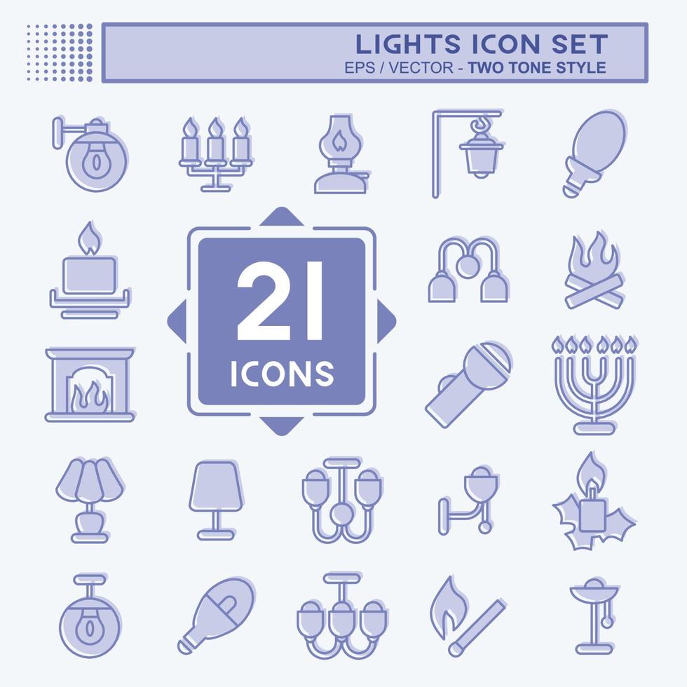 Icon Set Lights. suitable for House symbol. two tone style. simple design editable. design template vector. simple illustration vector