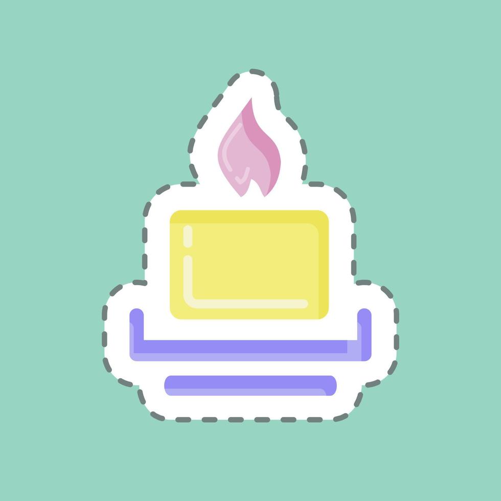 Sticker line cut Candle. suitable for House symbol. simple design editable. design template vector. simple illustration vector