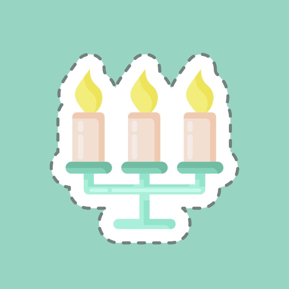 Sticker line cut Candelabrum. suitable for House symbol. simple design editable. design template vector. simple illustration vector