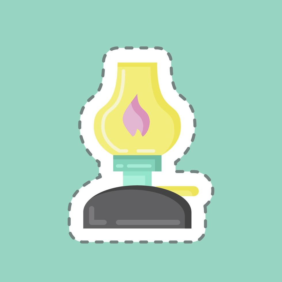 Sticker line cut Kerosene Lamp. suitable for House symbol. simple design editable. design template vector. simple illustration vector