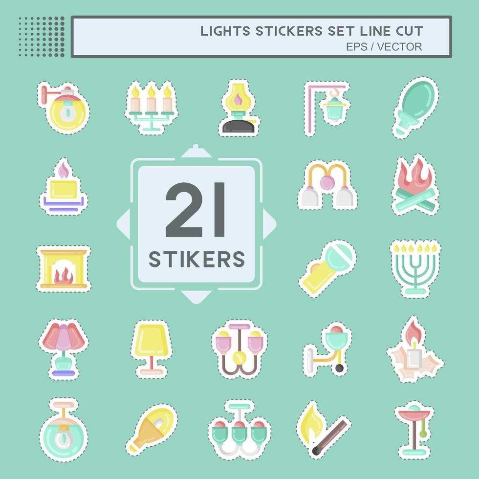 Sticker line cut Set Lights. suitable for House symbol. simple design editable. design template vector. simple illustration vector