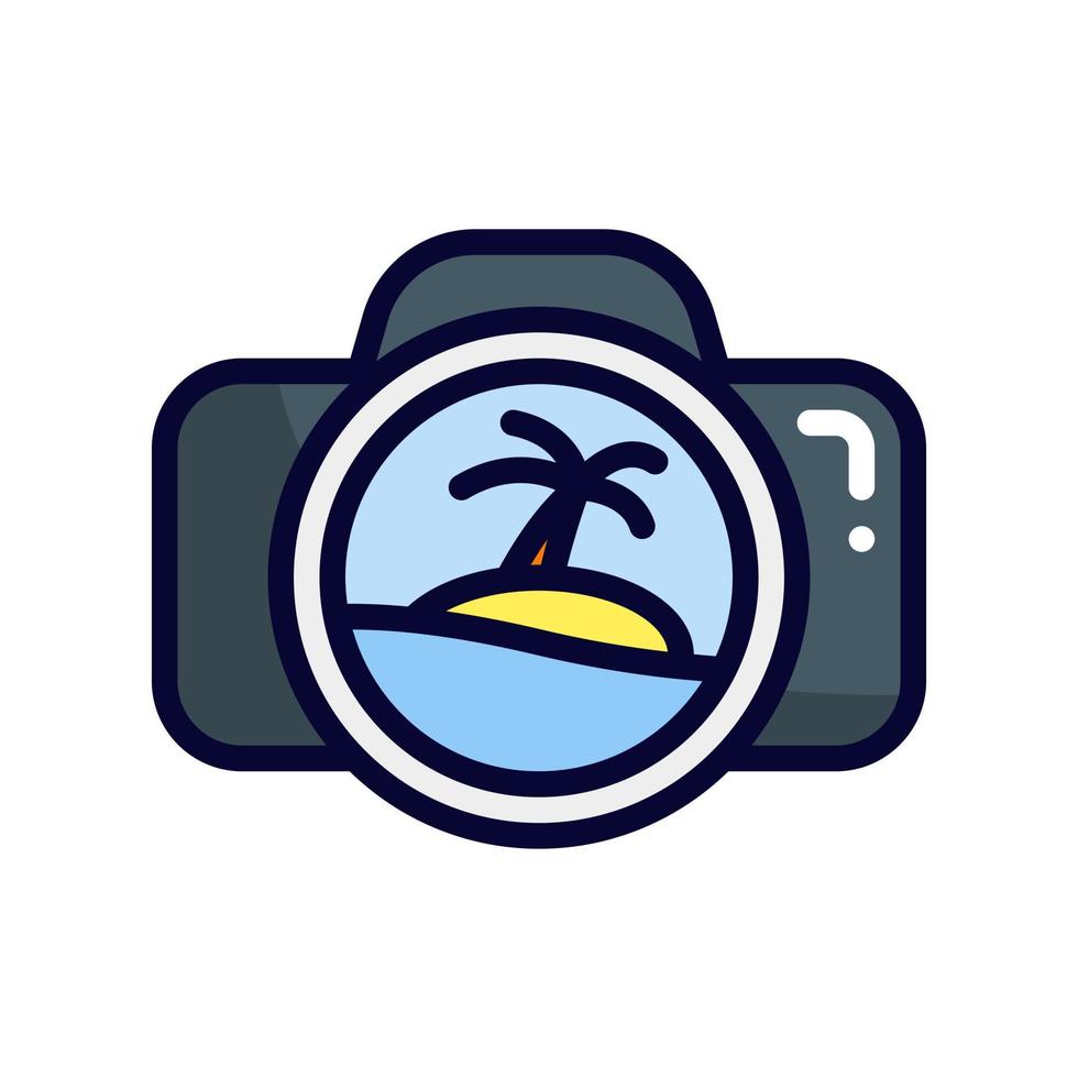 camera filled line style icon. vector illustration for graphic design, website, app