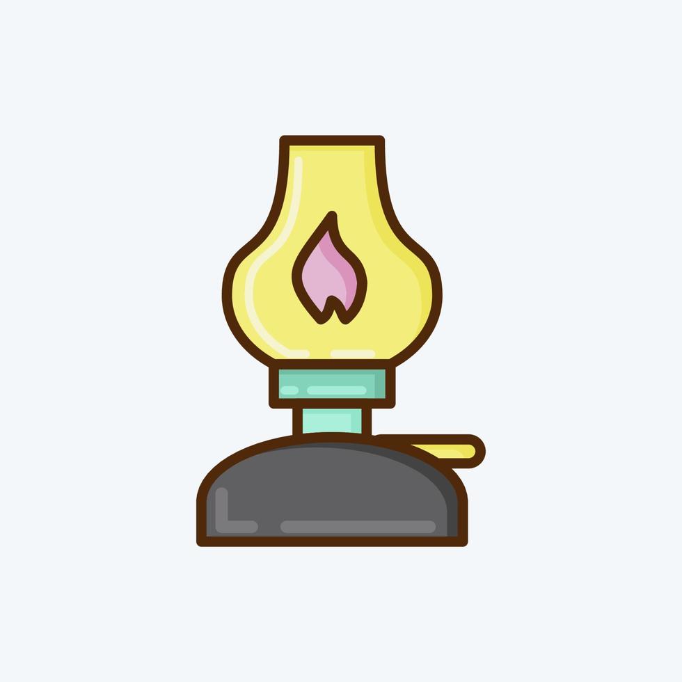 Icon Kerosene Lamp. suitable for House symbol. flat style. simple design editable. design template vector. simple illustration vector