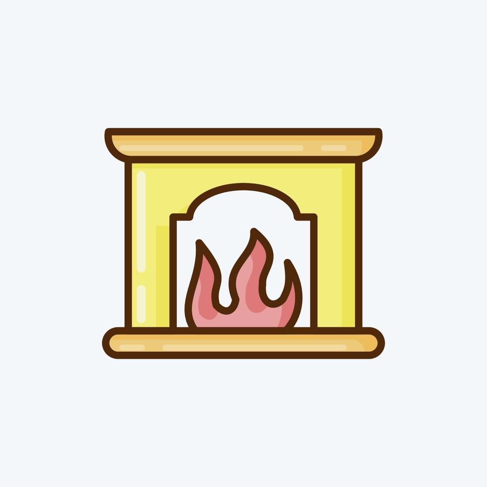 Icon Fireplace. suitable for House symbol. flat style. simple design editable. design template vector. simple illustration vector