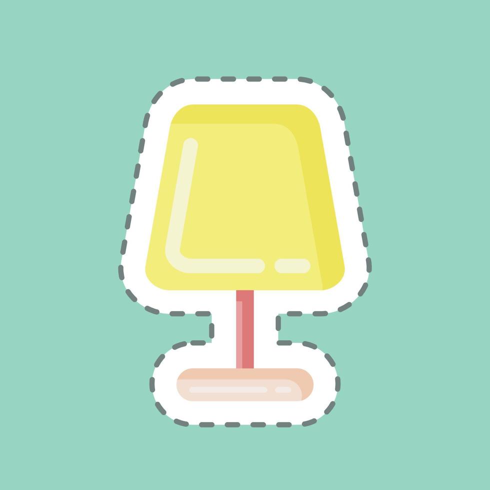 Sticker line cut Table Lamp. suitable for House symbol. simple design editable. design template vector. simple illustration vector