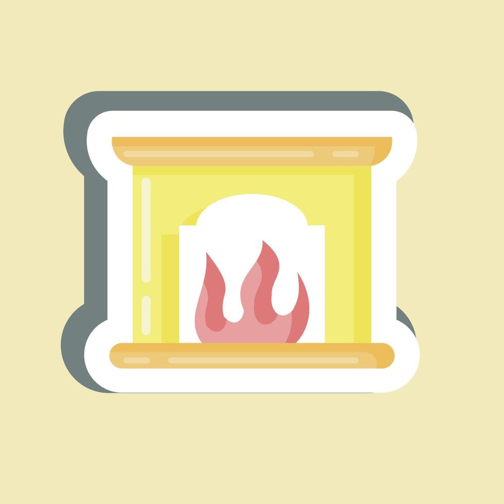 Sticker Fireplace. suitable for House symbol. simple design editable. design template vector. simple illustration vector