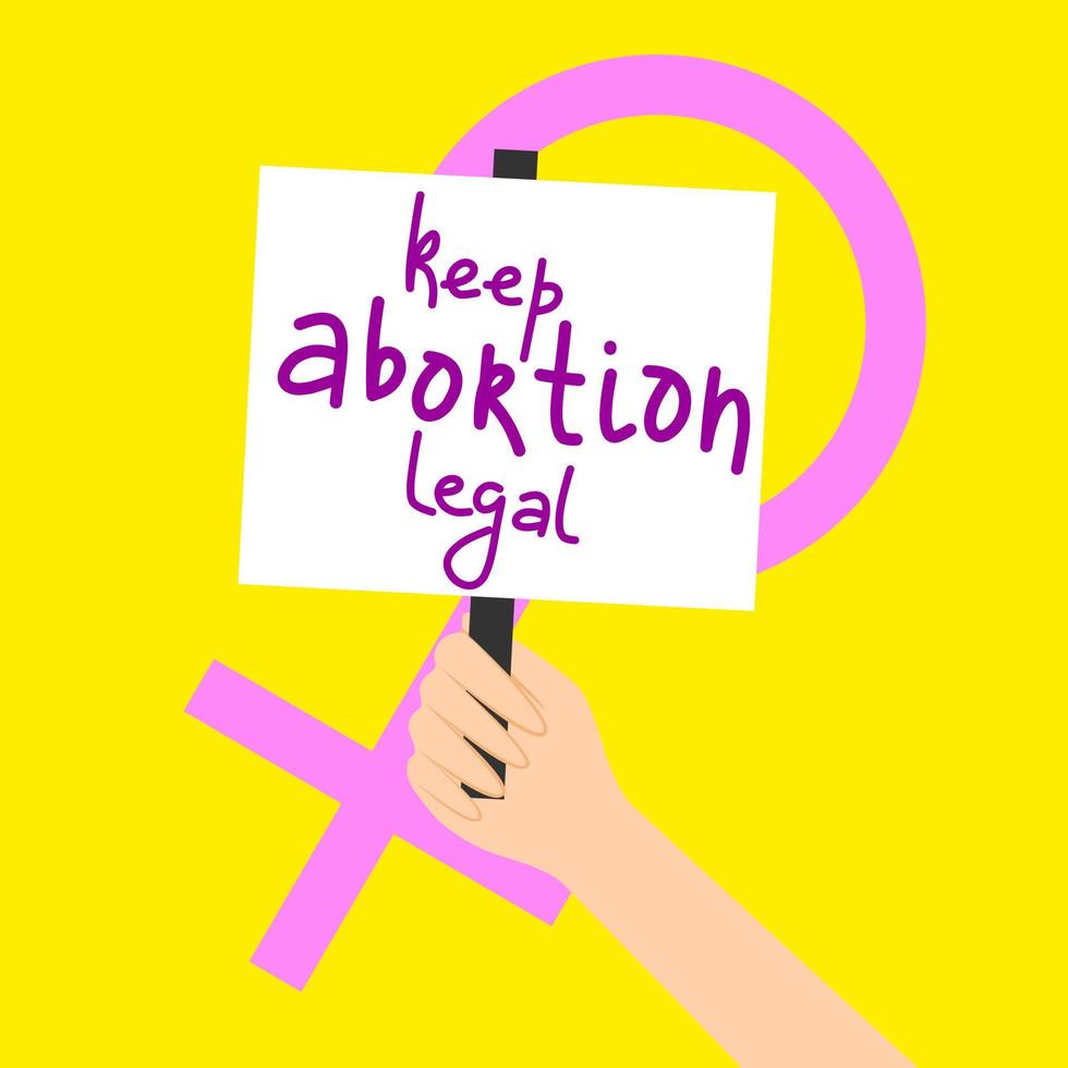 Hand holding a banner for protest vector illustration.