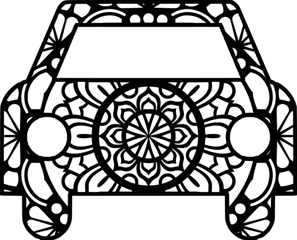 Car Mandala Pattern Print vector