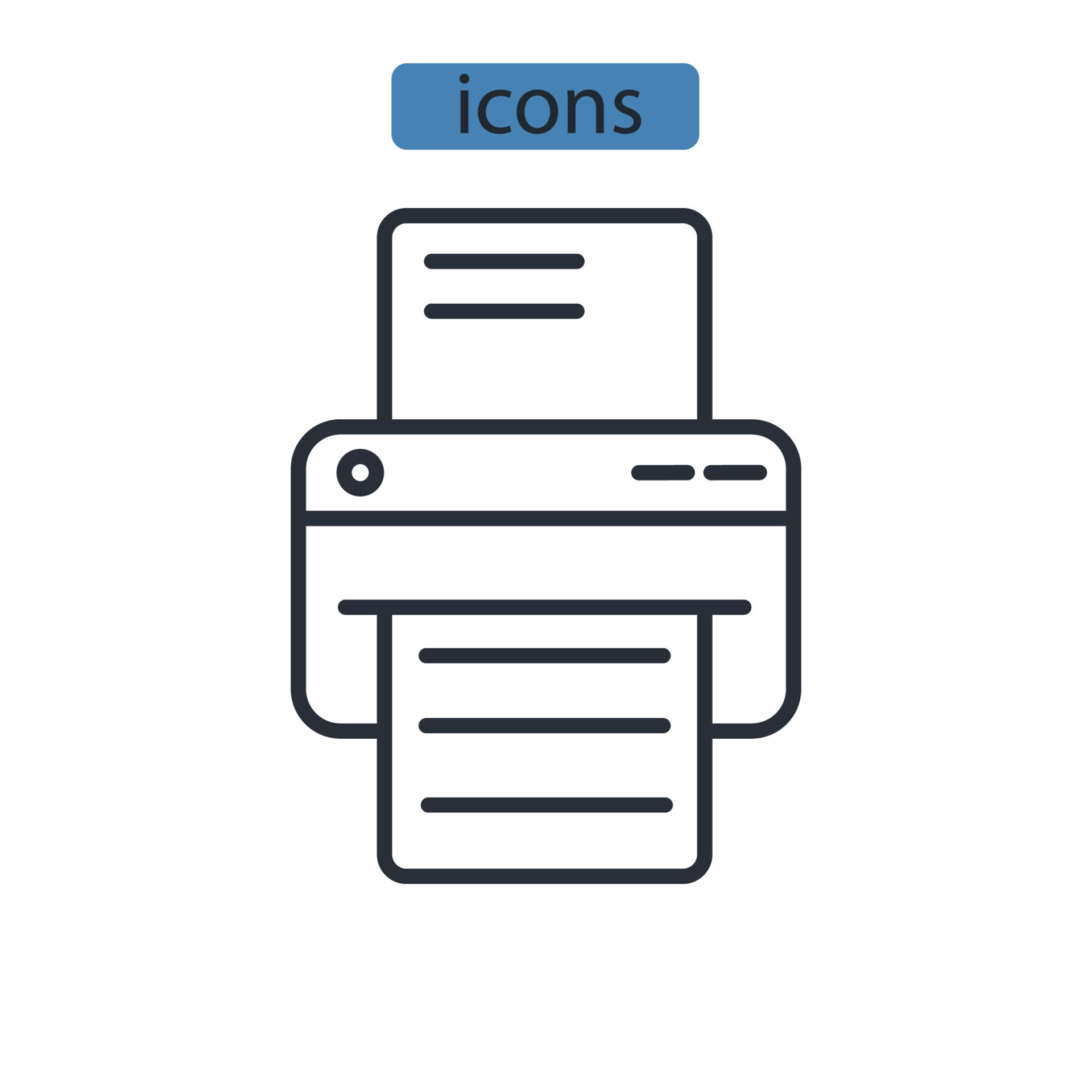Printer icons symbol vector elements for infographic web 9636467 Vector