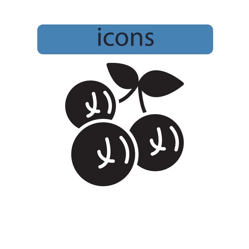 iconos de arándanos simbolizan elementos vectoriales para la web infográfica vector