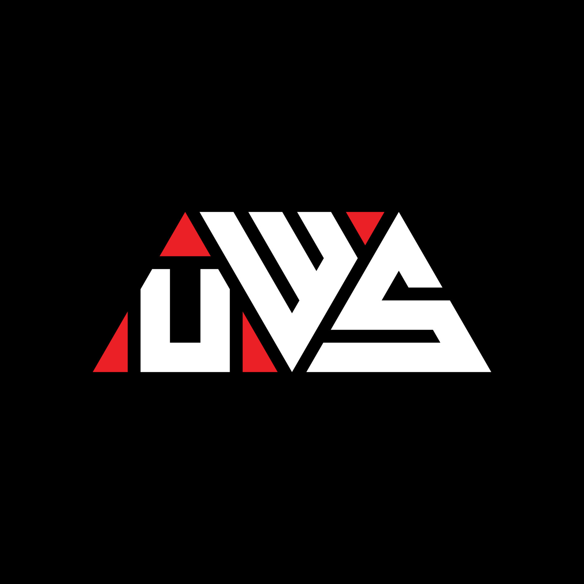 UWS triangle letter logo design with triangle shape. UWS triangle logo