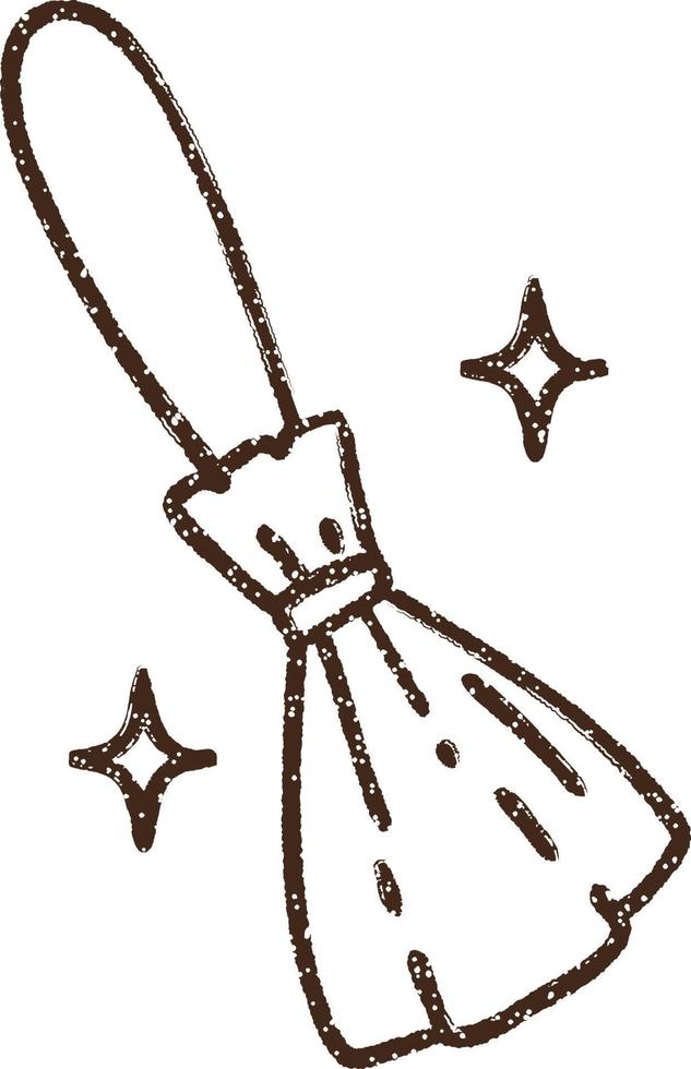 Magic Broom Charcoal Drawing vector