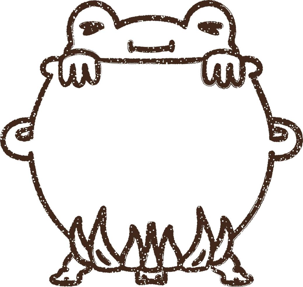 Cauldron Toad Charcoal Drawing vector