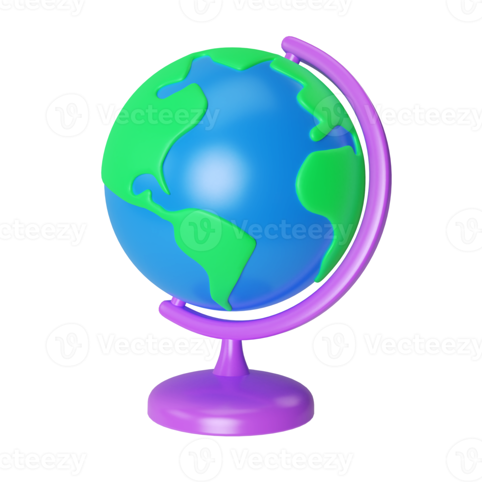 Globe 3D Illustration Icon png