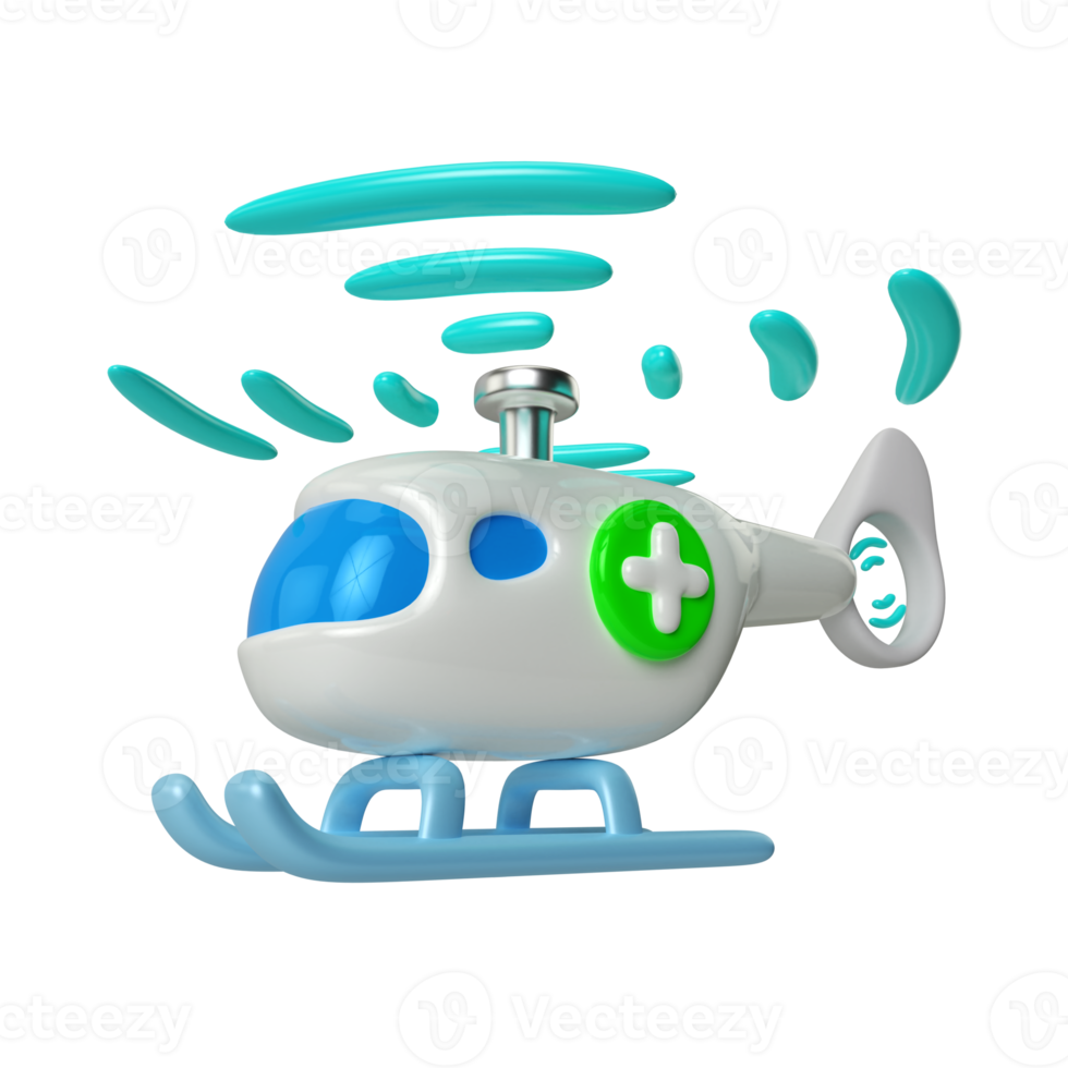 Ambulance Helicopter 3D illustration Icon png