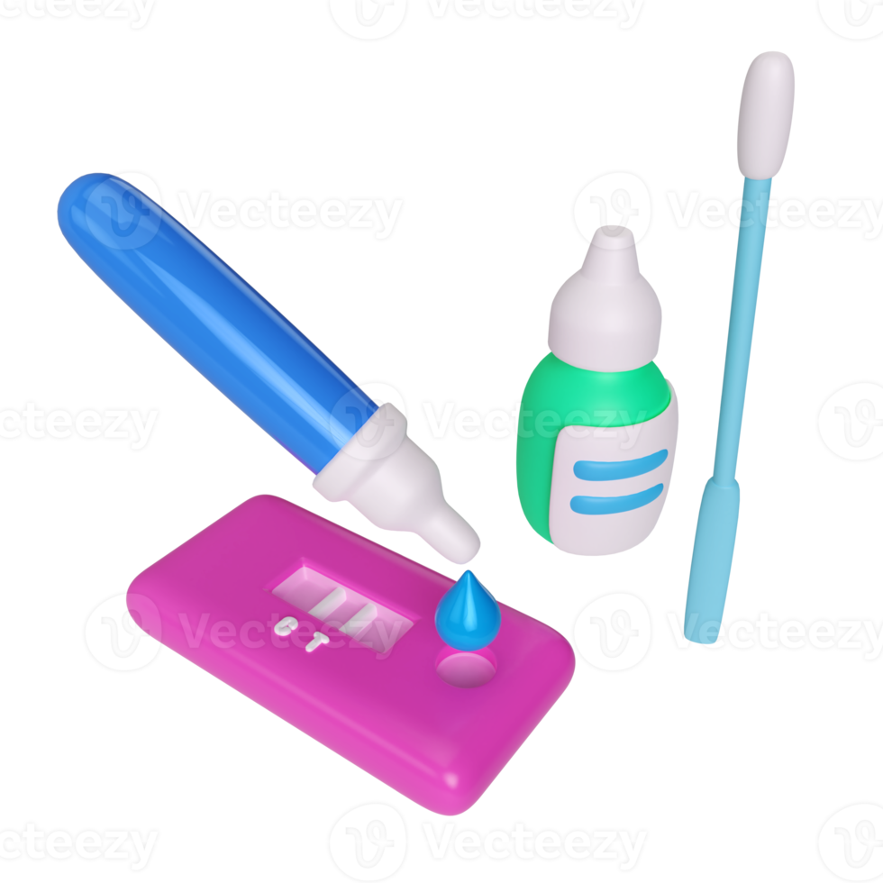 Swab Antigen 3D Illustration Icon png