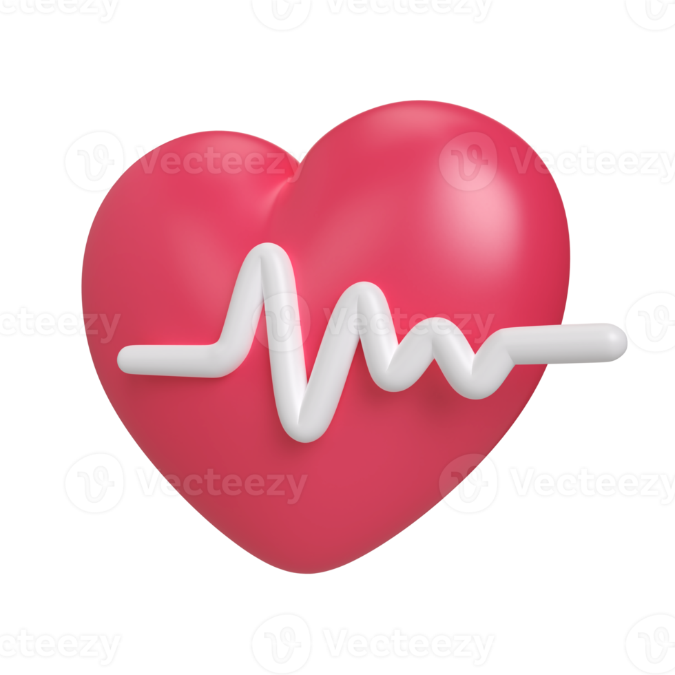 Heartbeat 3D Illustration Icon png