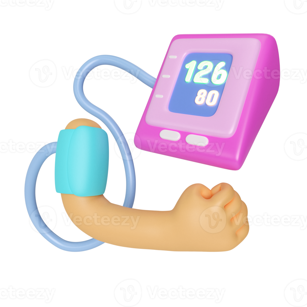 Digital sphygmomanometer, 3D Illustration Icon png