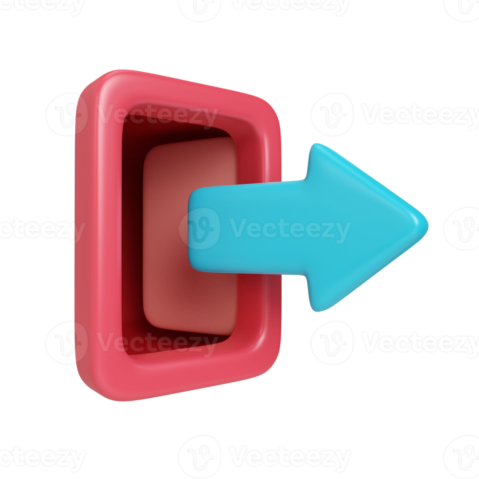 esci dall'icona dell'illustrazione 3d png