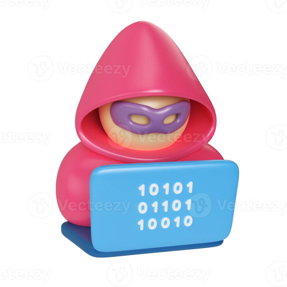 hacker, 3d, ilustración, icono png